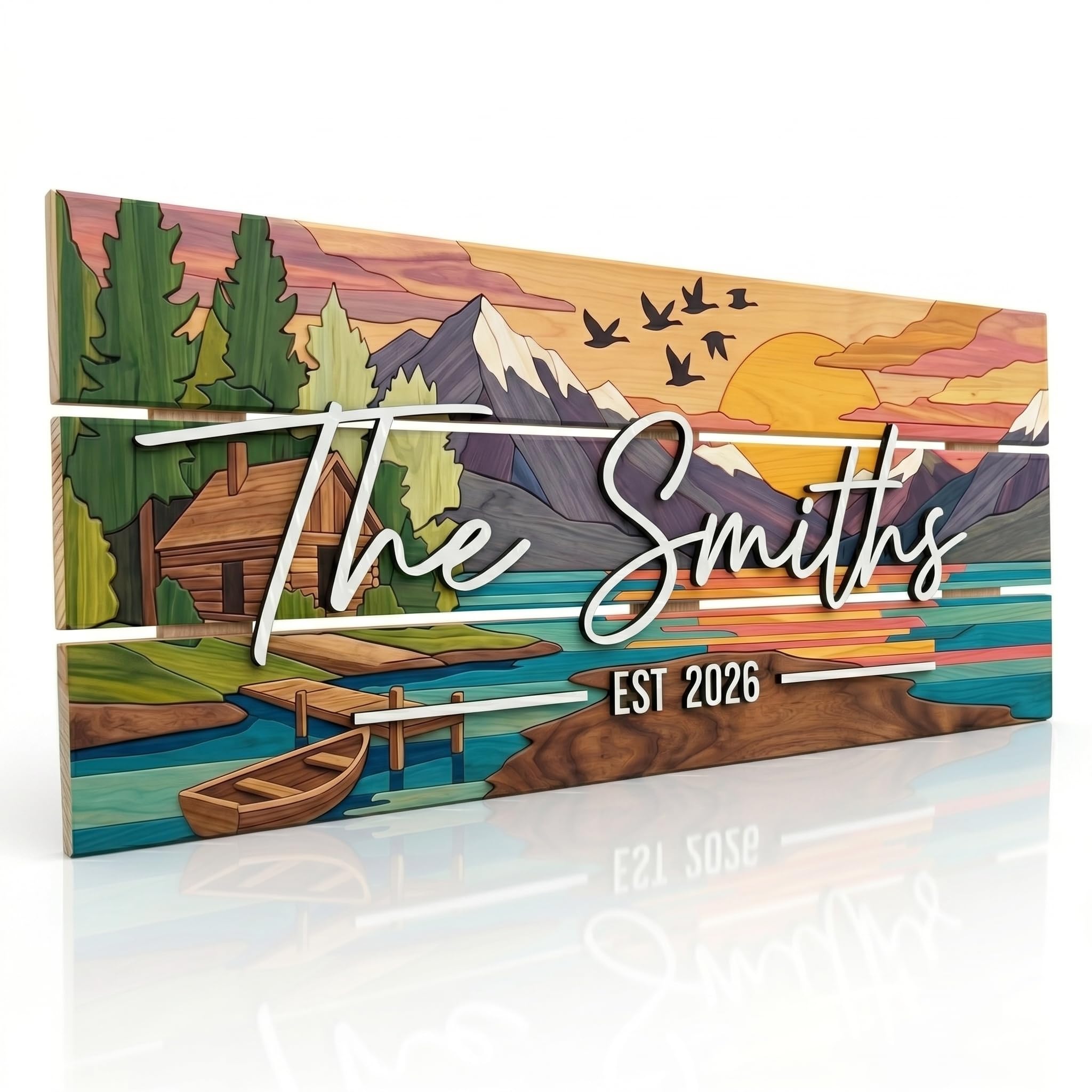 Custom Colorful Themed Pallet Family Name Sign