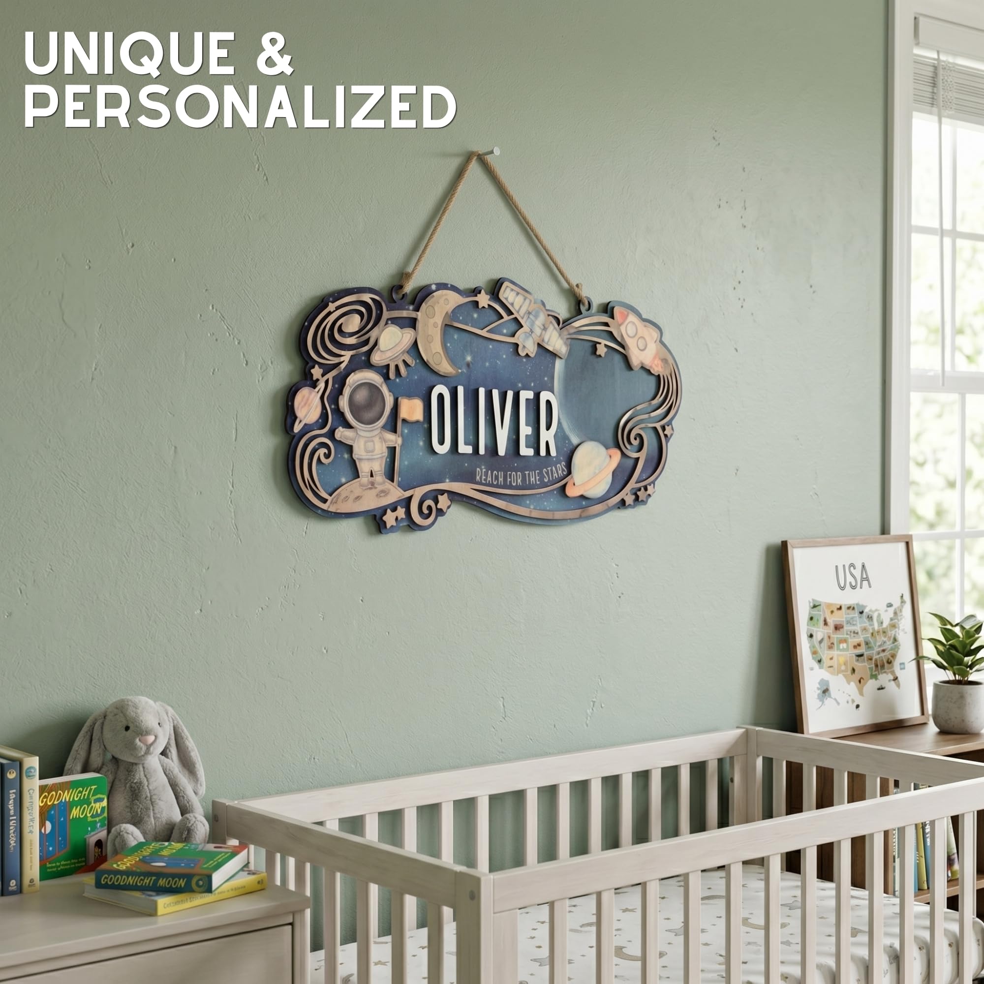 Custom Safari Nursery Sign - Jungle Animals Wood Decor | Aydan's Unique Finds