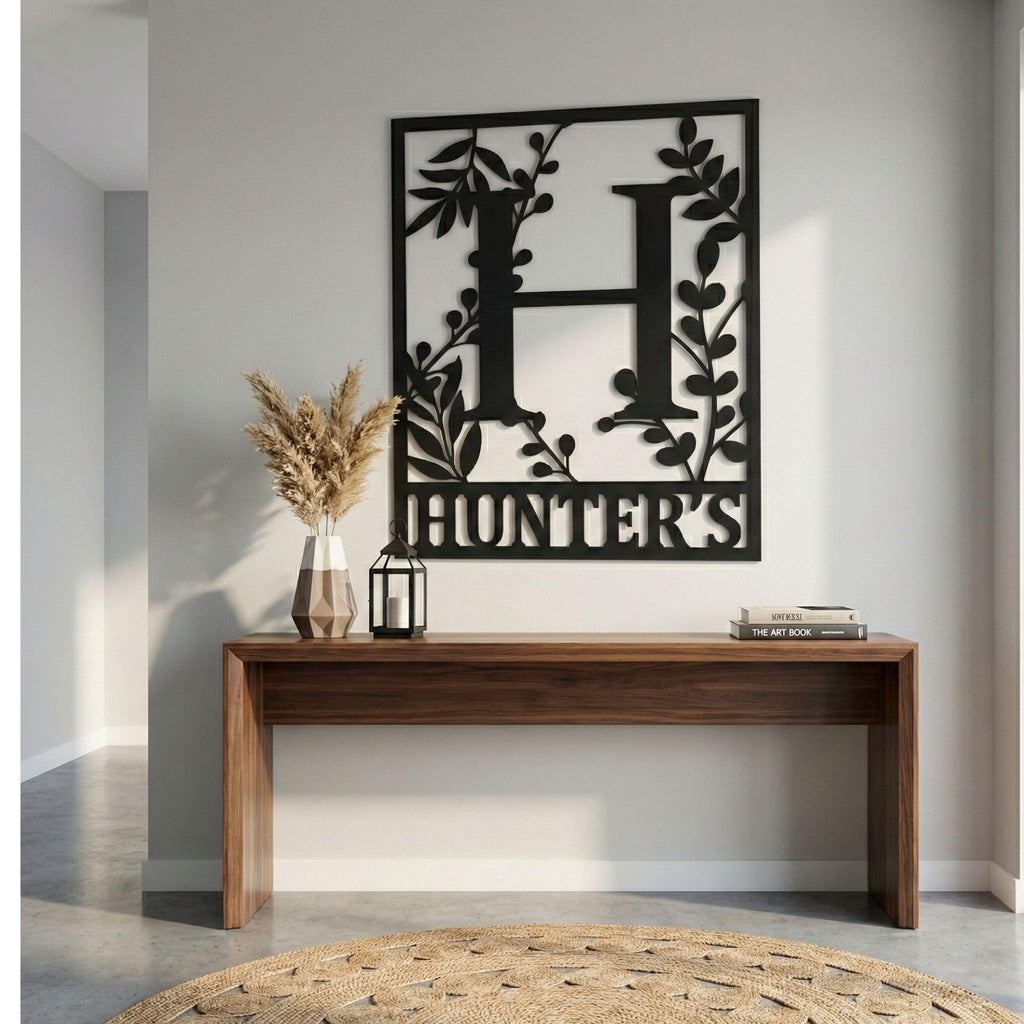 Custom Metal Monogram Family Name Sign - Modern Wall Art