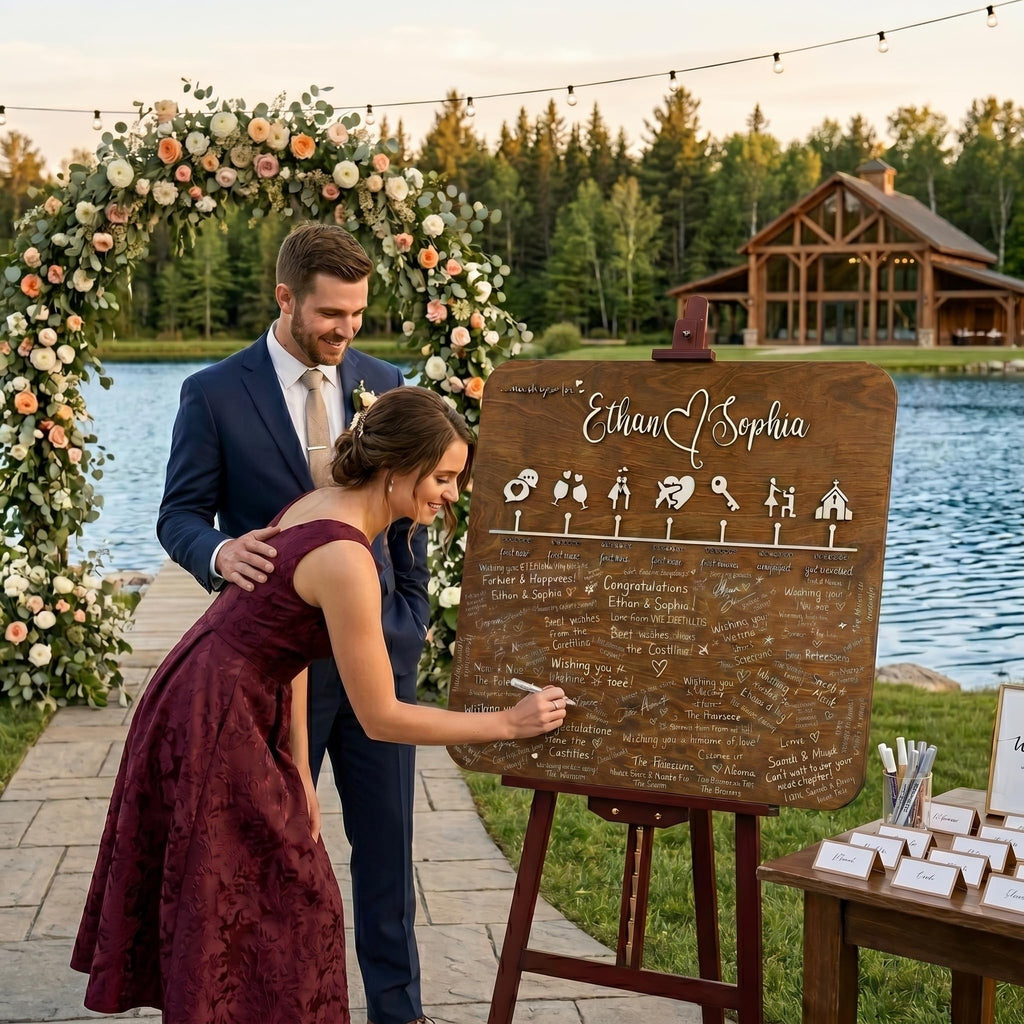 Personalized Wedding Guestbook Sign - Wooden Keepsake