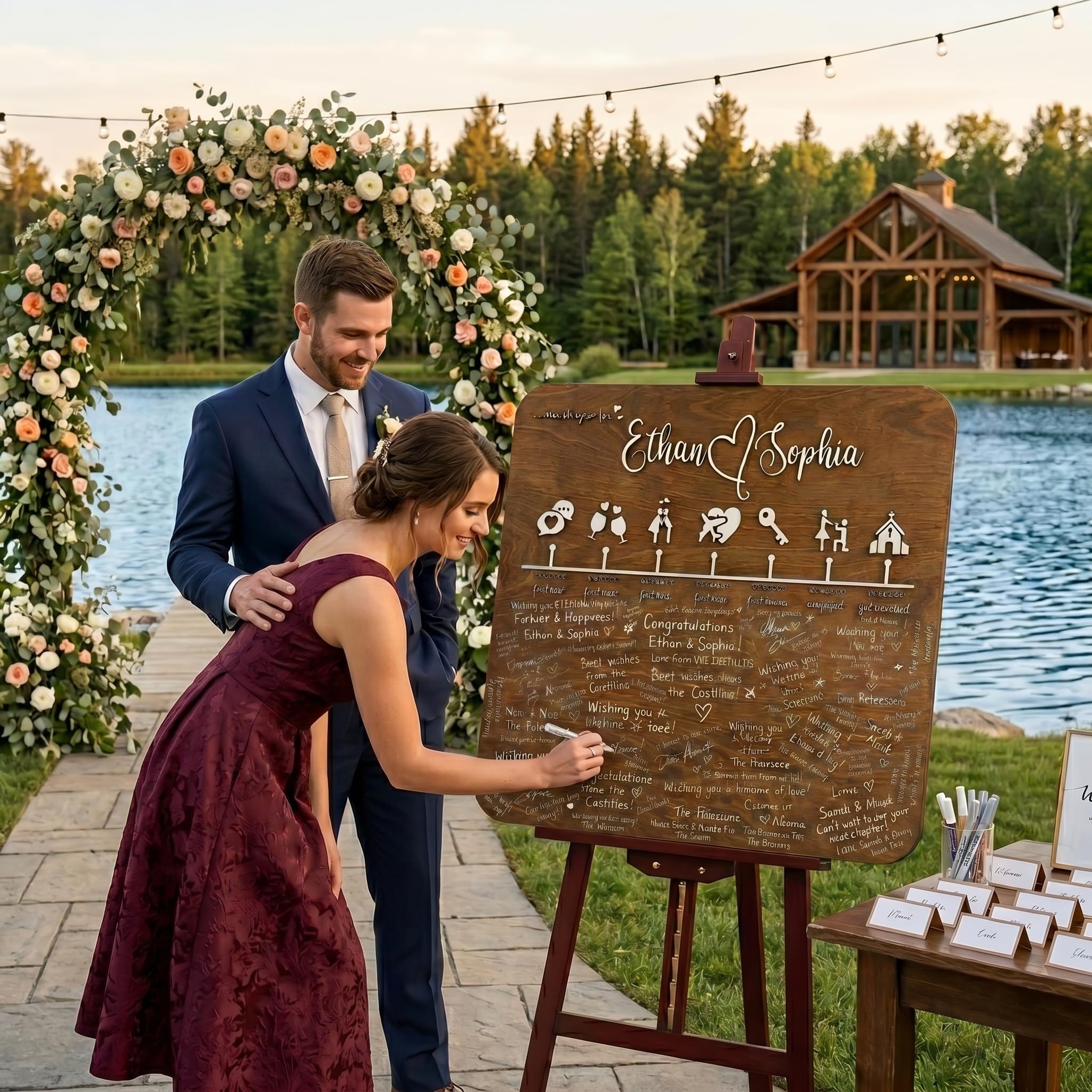 Personalized Wedding Guestbook Sign - Wooden Keepsake