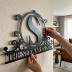 Custom Metal Monogram Family Name Sign - Modern Wall Art | Aydan's Unique Finds