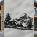 Nature Landscape Metal Wall Art - Mountain & Tree Decor