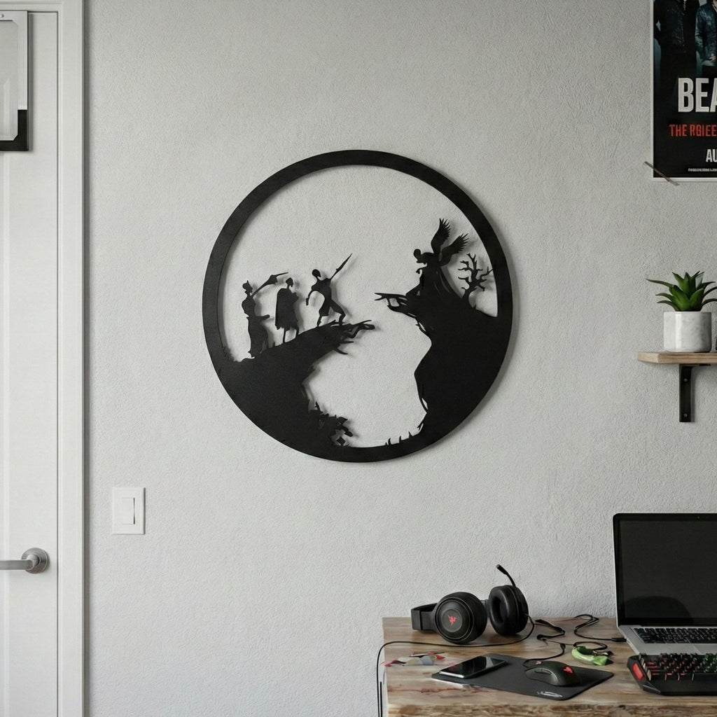 Fantasy Metal Wall Art - Dragon & Mythology Silhouette | Aydan's Unique Finds