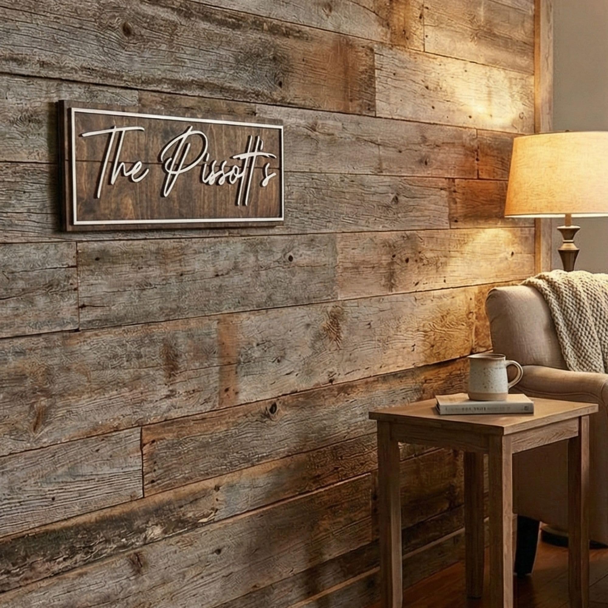 Personalized Family Name Sign - Art Deco Wood Wall Decor | Aydan's Unique Finds
