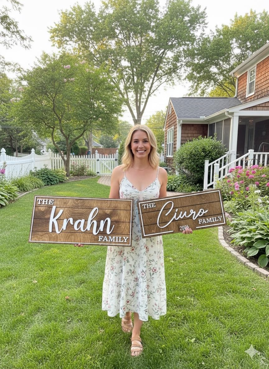 Personalized Family Name Sign - Art Deco Wood Wall Decor | Aydan's Unique Finds