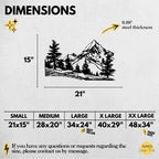 Nature Landscape Metal Wall Art - Mountain & Tree Decor