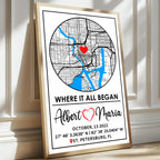 Custom City Map Glass Art - Where It All Began Print | Aydan's Unique Finds