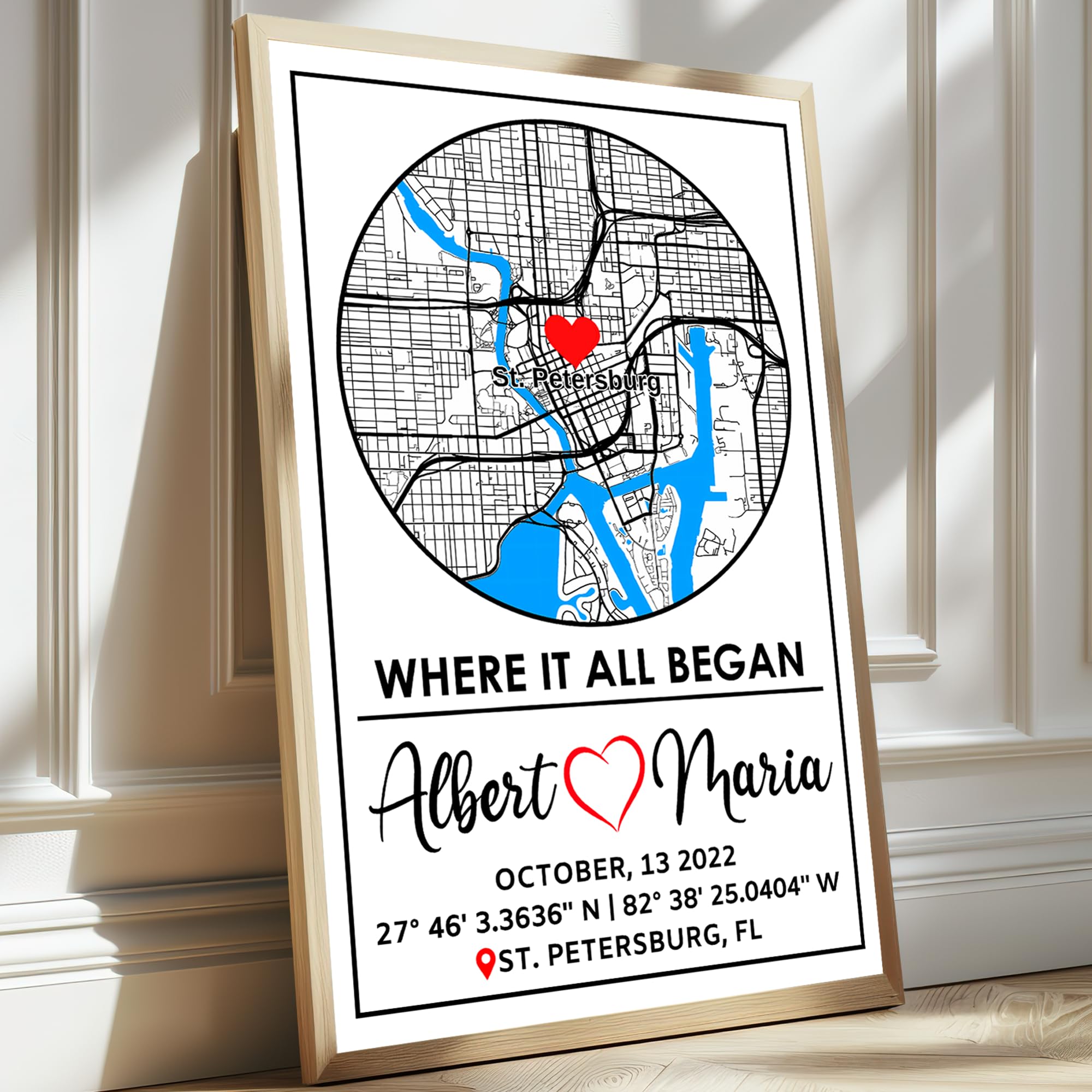 Custom City Map Glass Art - Where It All Began Print | Aydan's Unique Finds