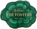 Custom Family Name Sign with Faux Emerald on Acrylic Glass