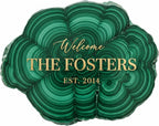 Custom Family Name Sign with Faux Emerald on Acrylic Glass