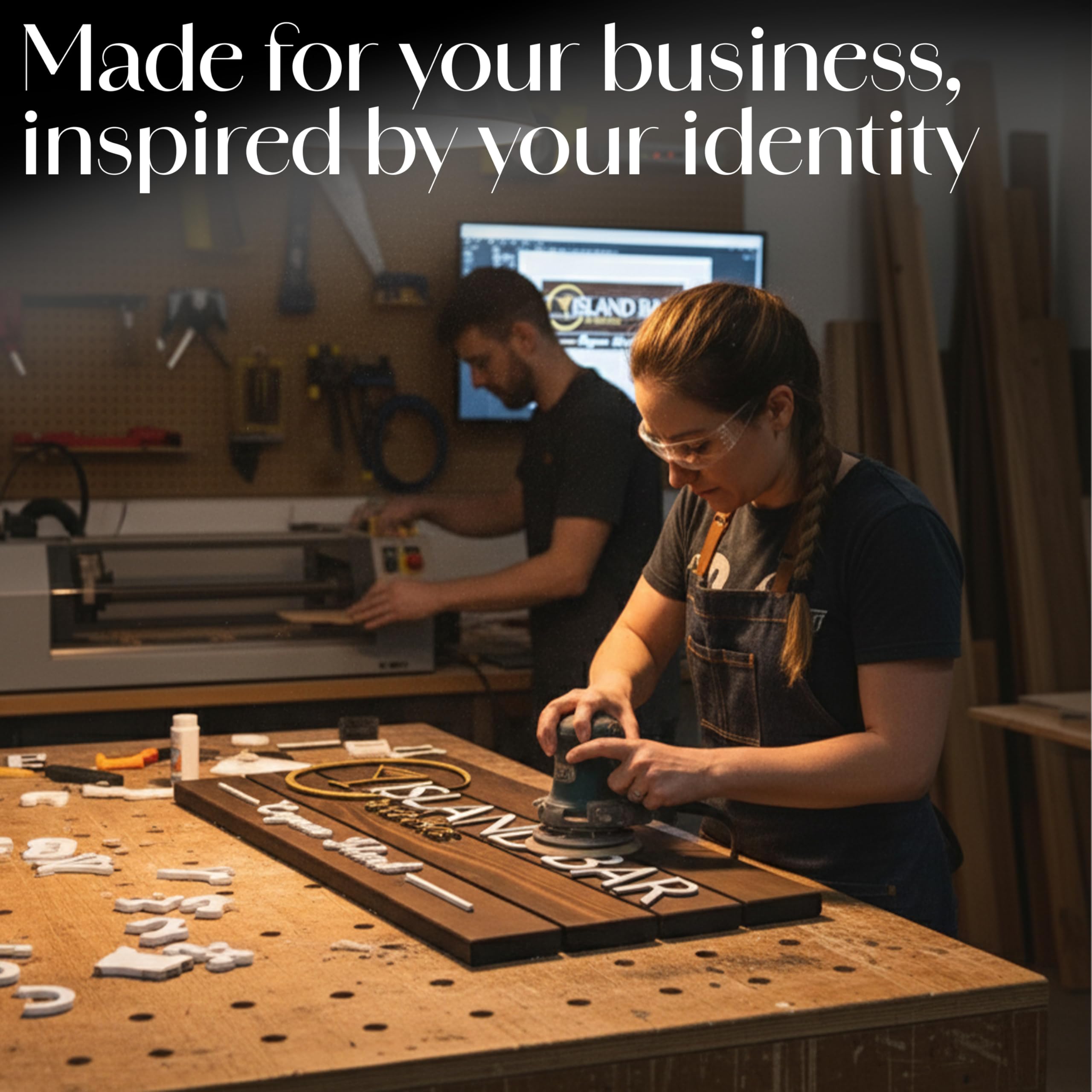 Custom 3D Wood Business Sign - Personalized Logo Plaque | Aydan's Unique Finds