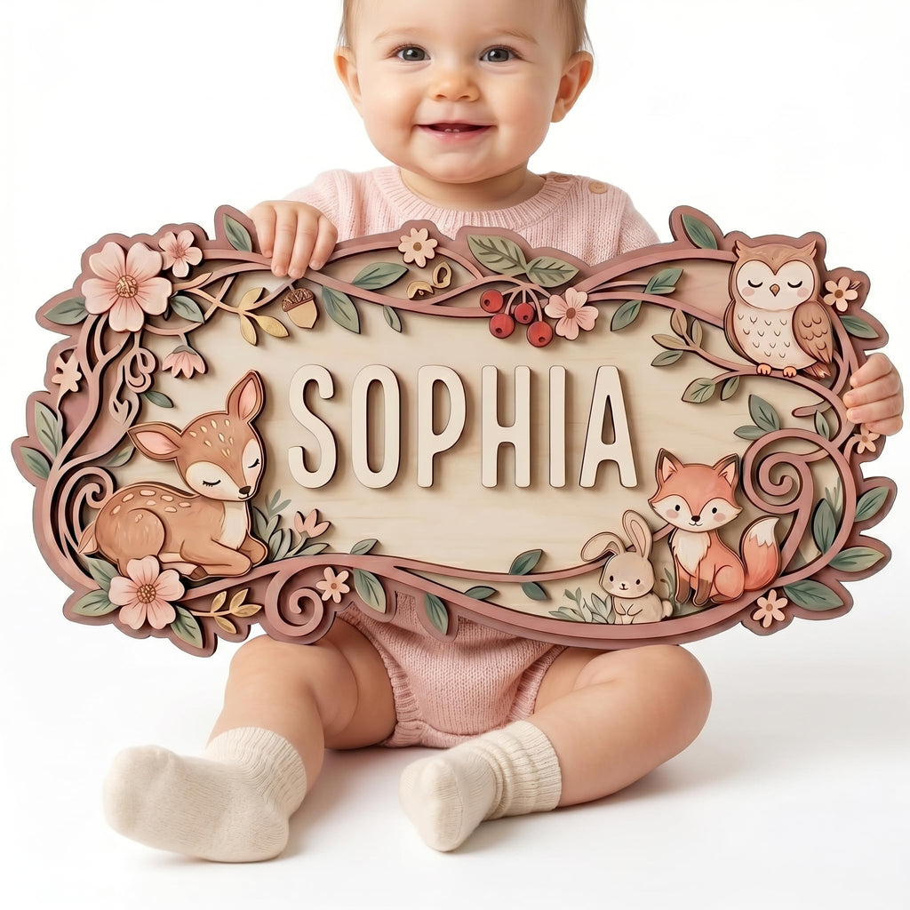 Custom Safari Nursery Sign - Jungle Animals Wood Decor