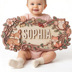 Custom Safari Nursery Sign - Jungle Animals Wood Decor