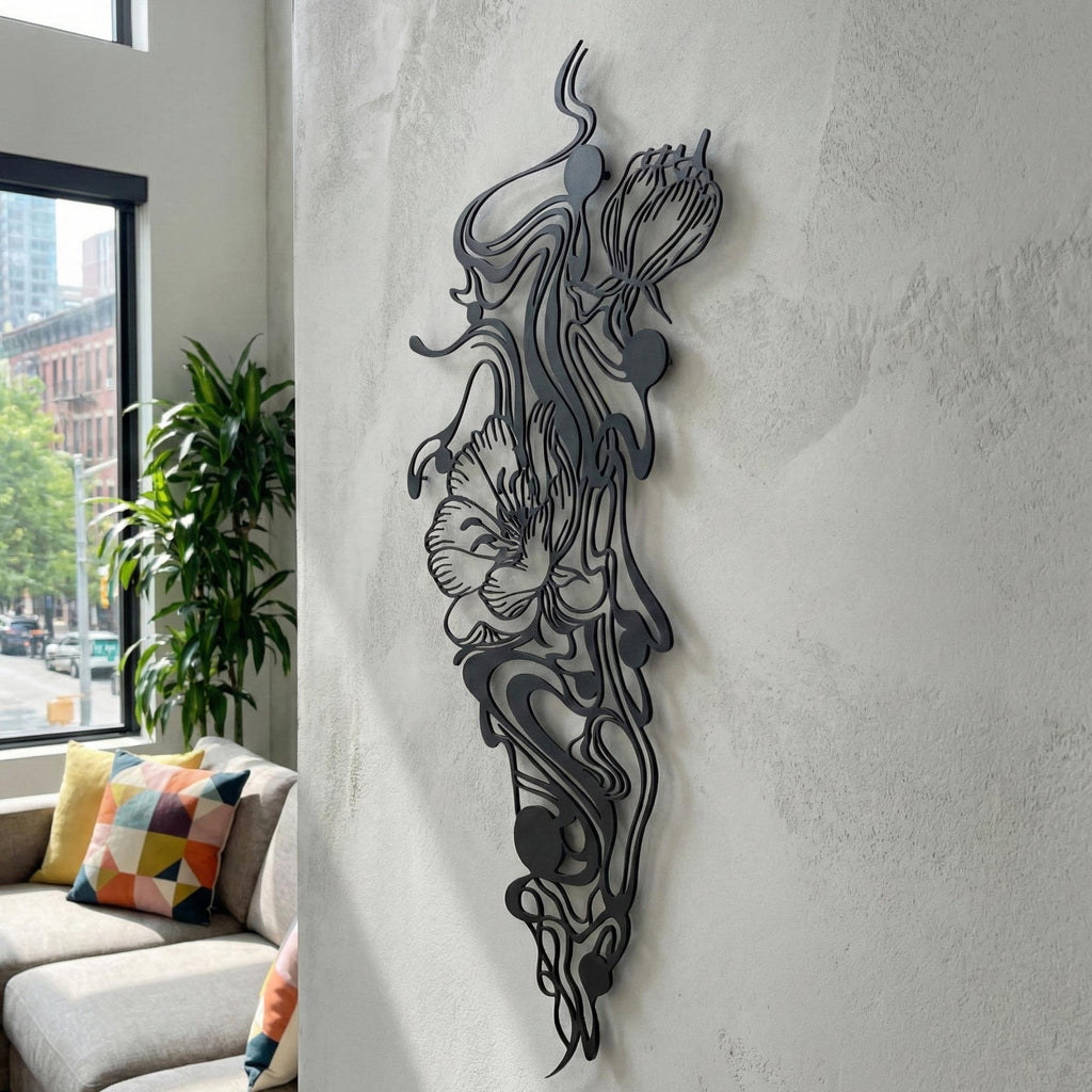 Modern Abstract Metal Wall Art - Minimalist Line Decor | Aydan's Unique Finds