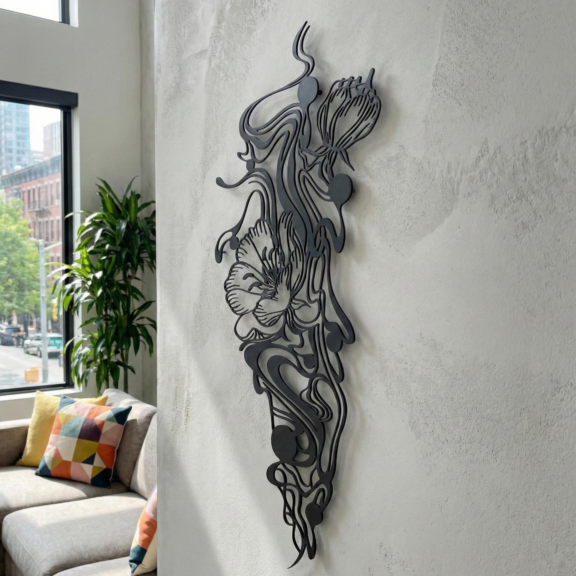 Modern Abstract Metal Wall Art - Minimalist Line Decor | Aydan's Unique Finds