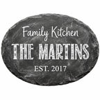 Slate Look Wood Family Name Sign - Personalized Modern Farmhouse Wall Decor