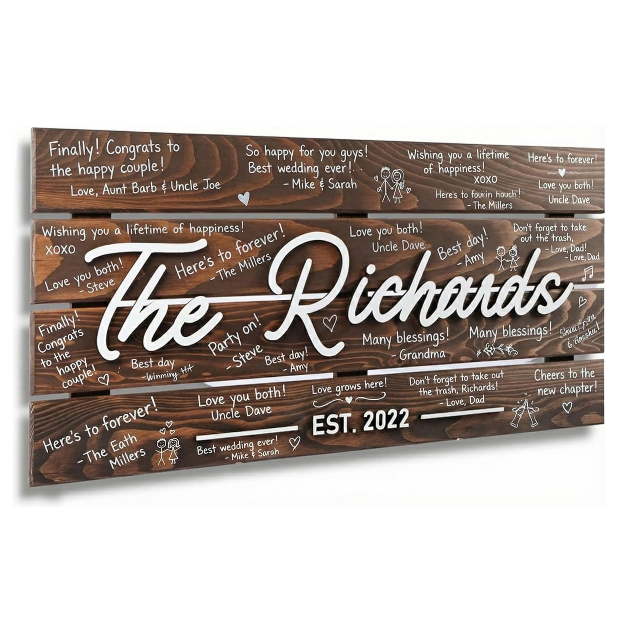 Personalized Wedding Guestbook Sign - Wooden Keepsake | Aydan's Unique Finds