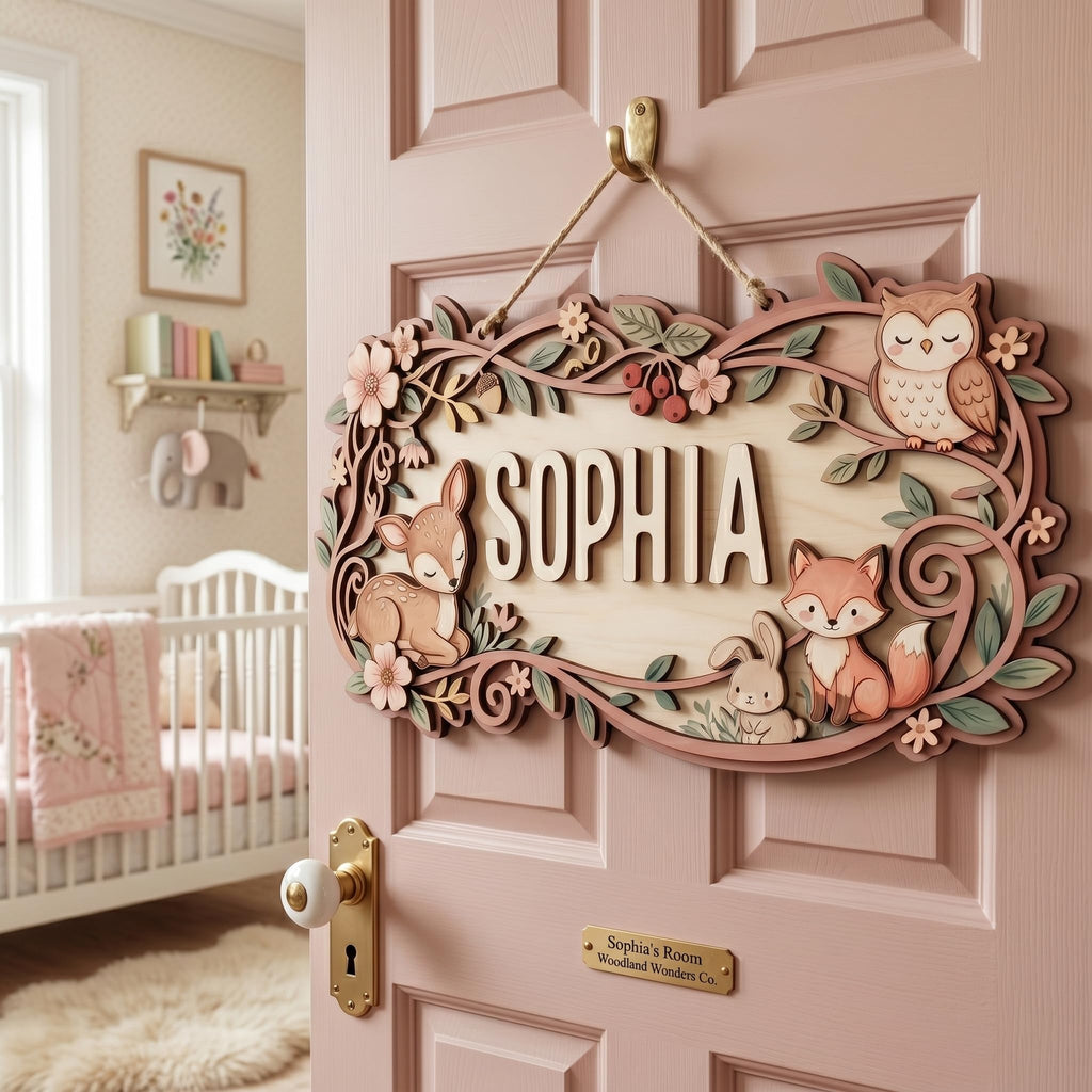 Custom Safari Nursery Sign - Jungle Animals Wood Decor