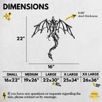 Fantasy Metal Wall Art - Dragon & Mythology Silhouette | Aydan's Unique Finds