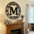 Custom Metal Monogram Family Name Sign - Modern Wall Art | Aydan's Unique Finds