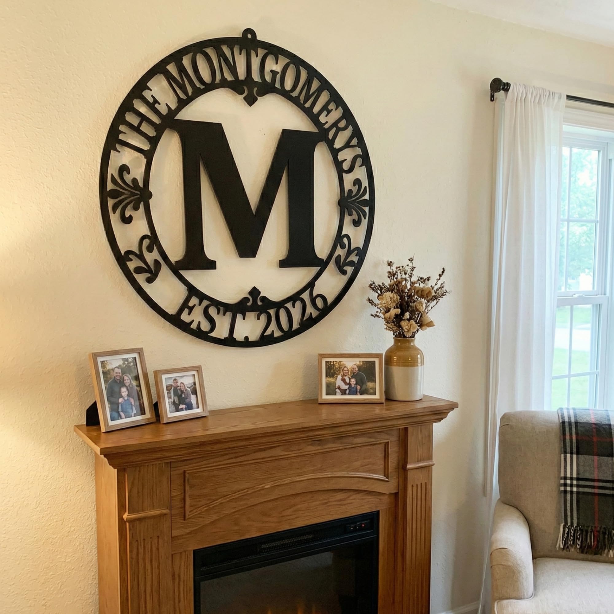 Custom Metal Monogram Family Name Sign - Modern Wall Art | Aydan's Unique Finds