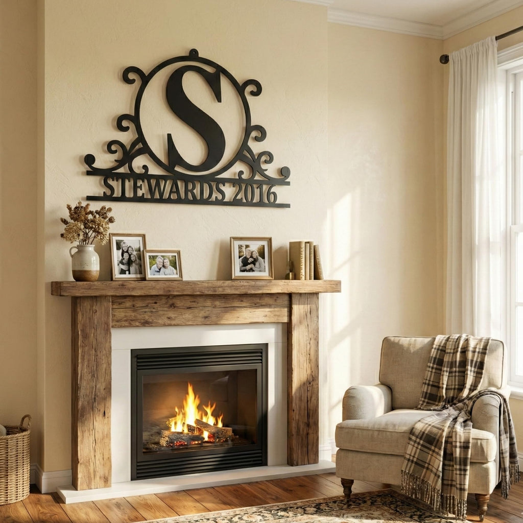 Custom Metal Monogram Family Name Sign - Modern Wall Art | Aydan's Unique Finds