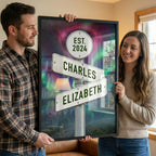 Custom Anniversary Star Map - Glass Wall Art for Couples | Aydan's Unique Finds
