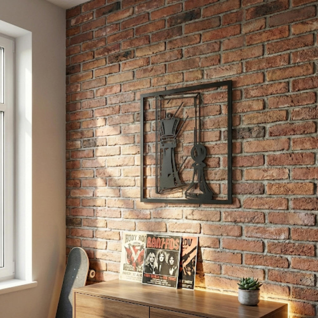 Modern Abstract Metal Wall Art - Minimalist Line Decor