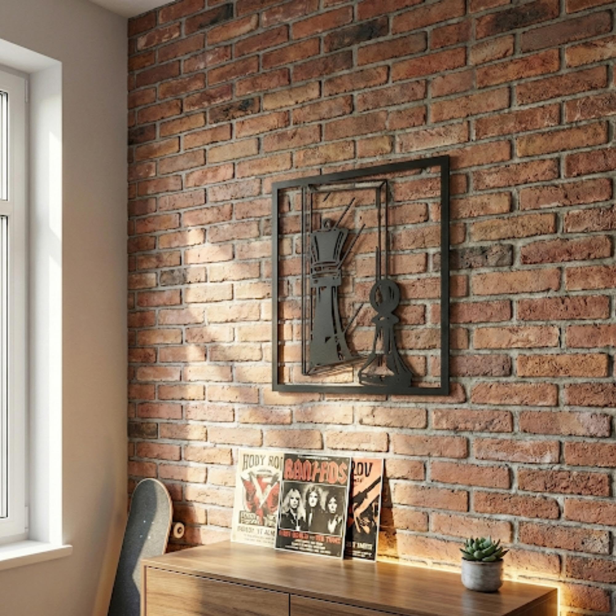 Modern Abstract Metal Wall Art - Minimalist Line Decor