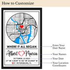 Custom City Map Glass Art - Where It All Began Print | Aydan's Unique Finds