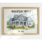 Custom Watercolor House Print - Personalized Acrylic Art | Aydan's Unique Finds