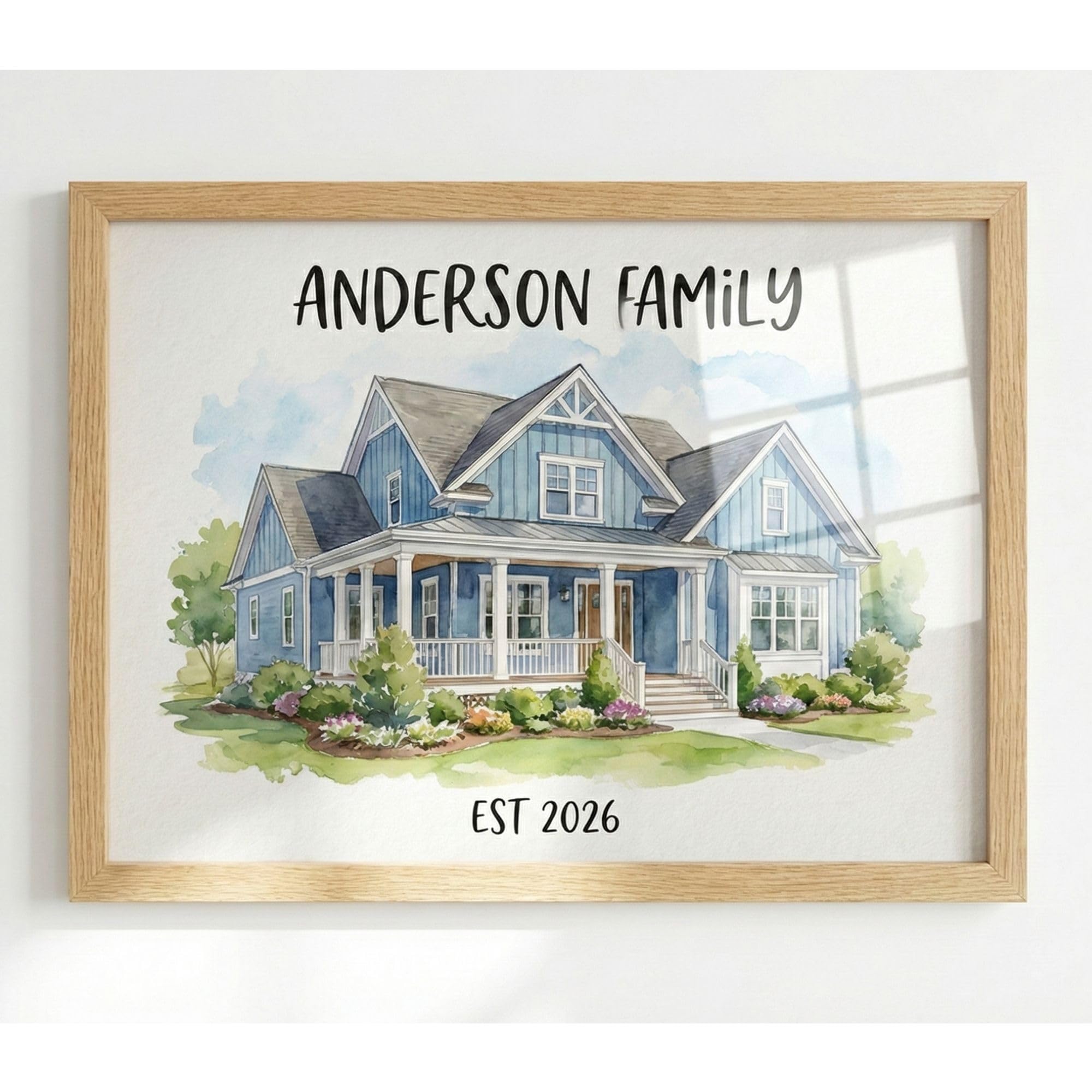 Custom Watercolor House Print - Personalized Acrylic Art | Aydan's Unique Finds