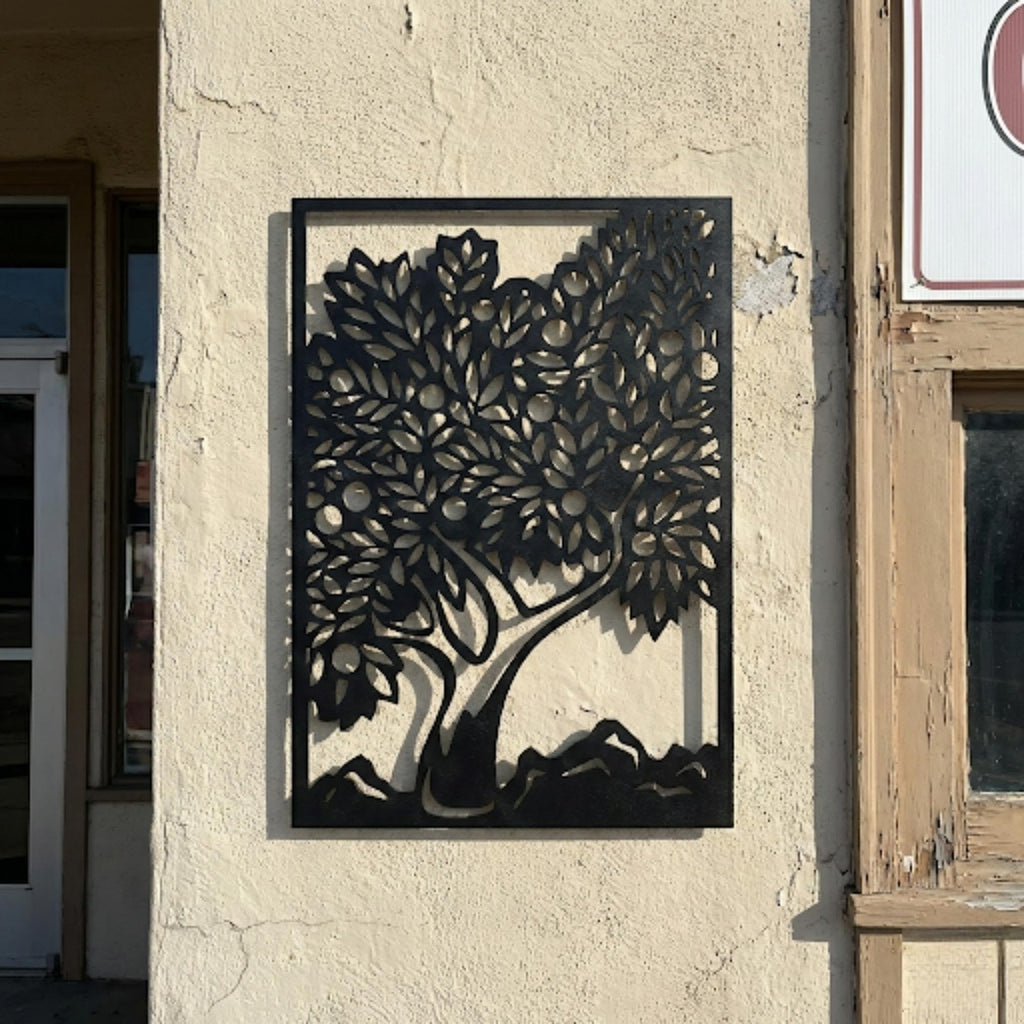 Nature Landscape Metal Wall Art - Mountain & Tree Decor