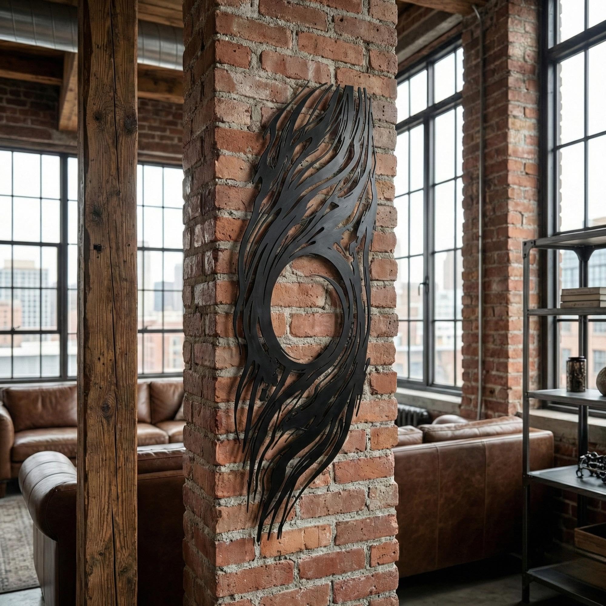 Modern Abstract Metal Wall Art - Minimalist Line Decor