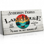 Canvas Lakehouse Sign - Custom Cabin Decor