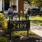 Blessed Home Metal Address Sign