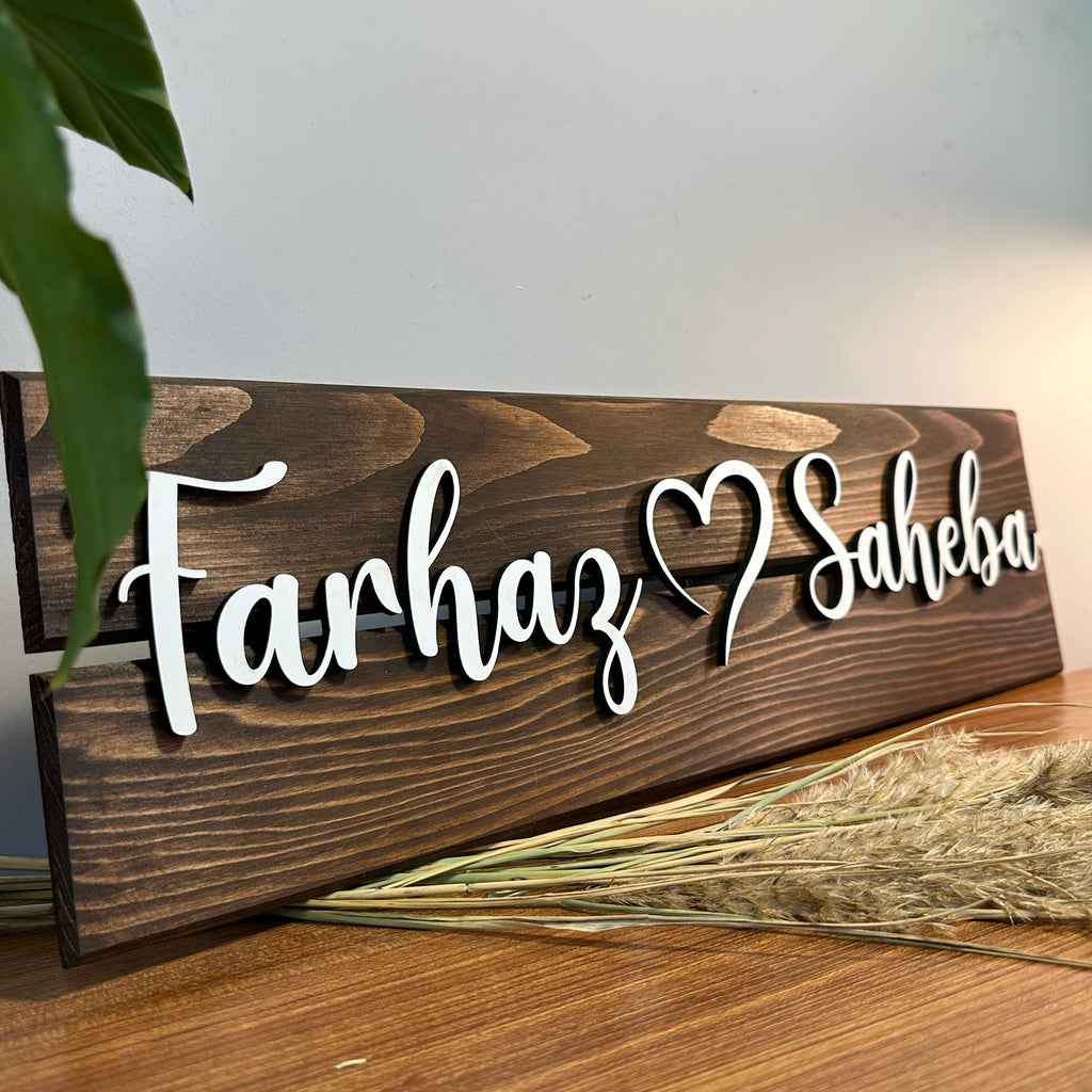 Personalized Couples Name Wood Sign - Valentine's Gift | Aydan's Unique Finds