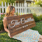 Custom Mountain Family Name Sign - Rustic Wood Wall Decor