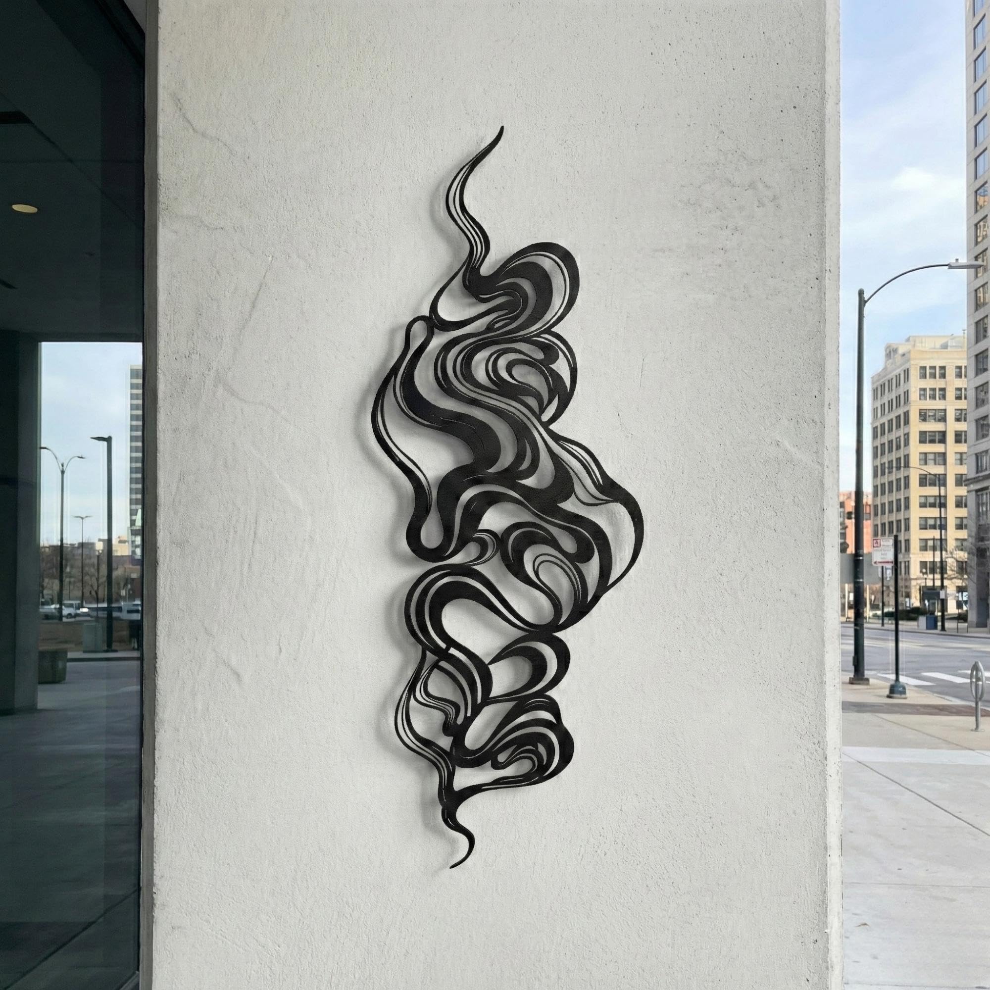 Modern Abstract Metal Wall Art - Minimalist Line Decor