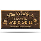 Custom Wood Backyard Bar Sign - Personalized Lounge Decor | Aydan's Unique Finds