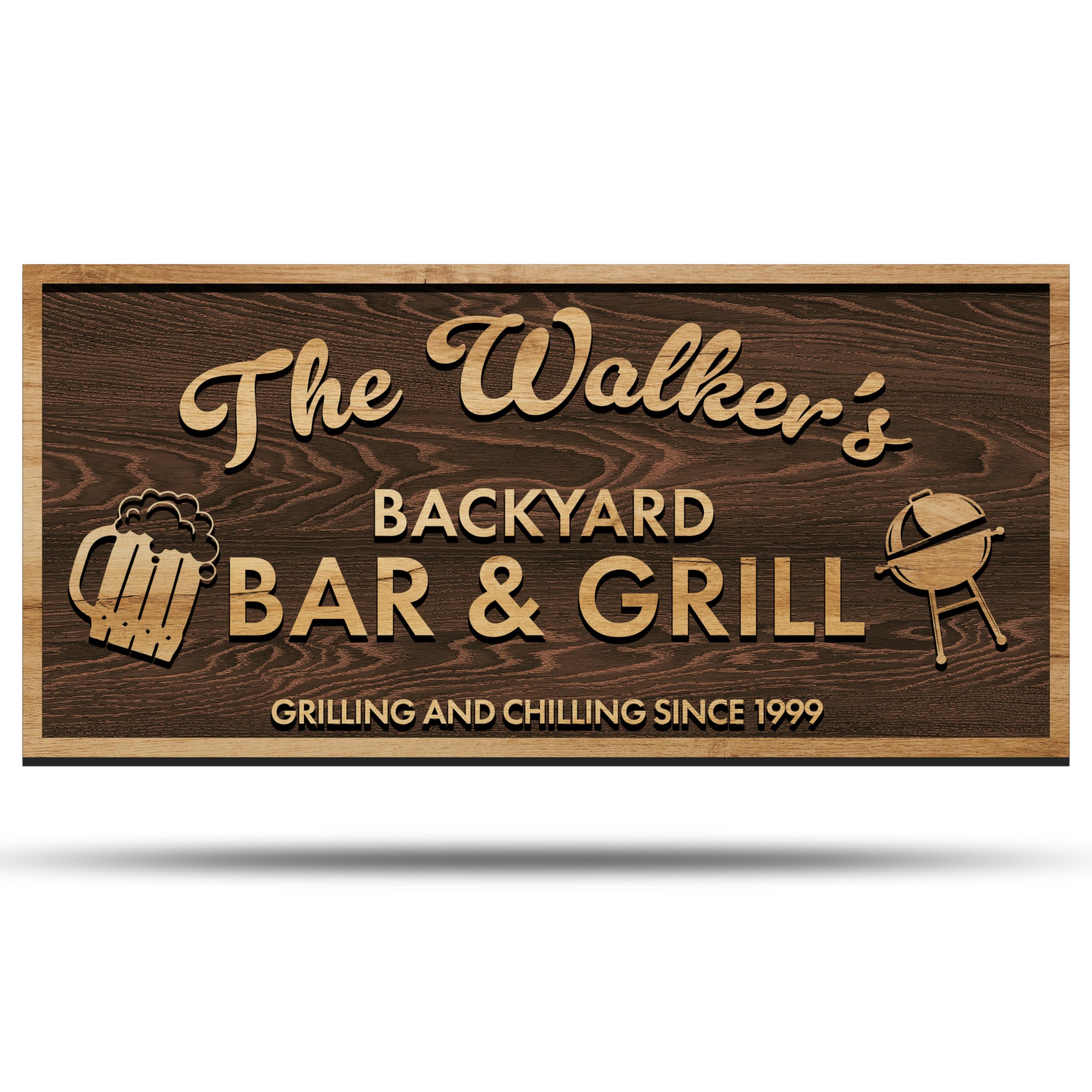 Custom Wood Backyard Bar Sign - Personalized Lounge Decor | Aydan's Unique Finds