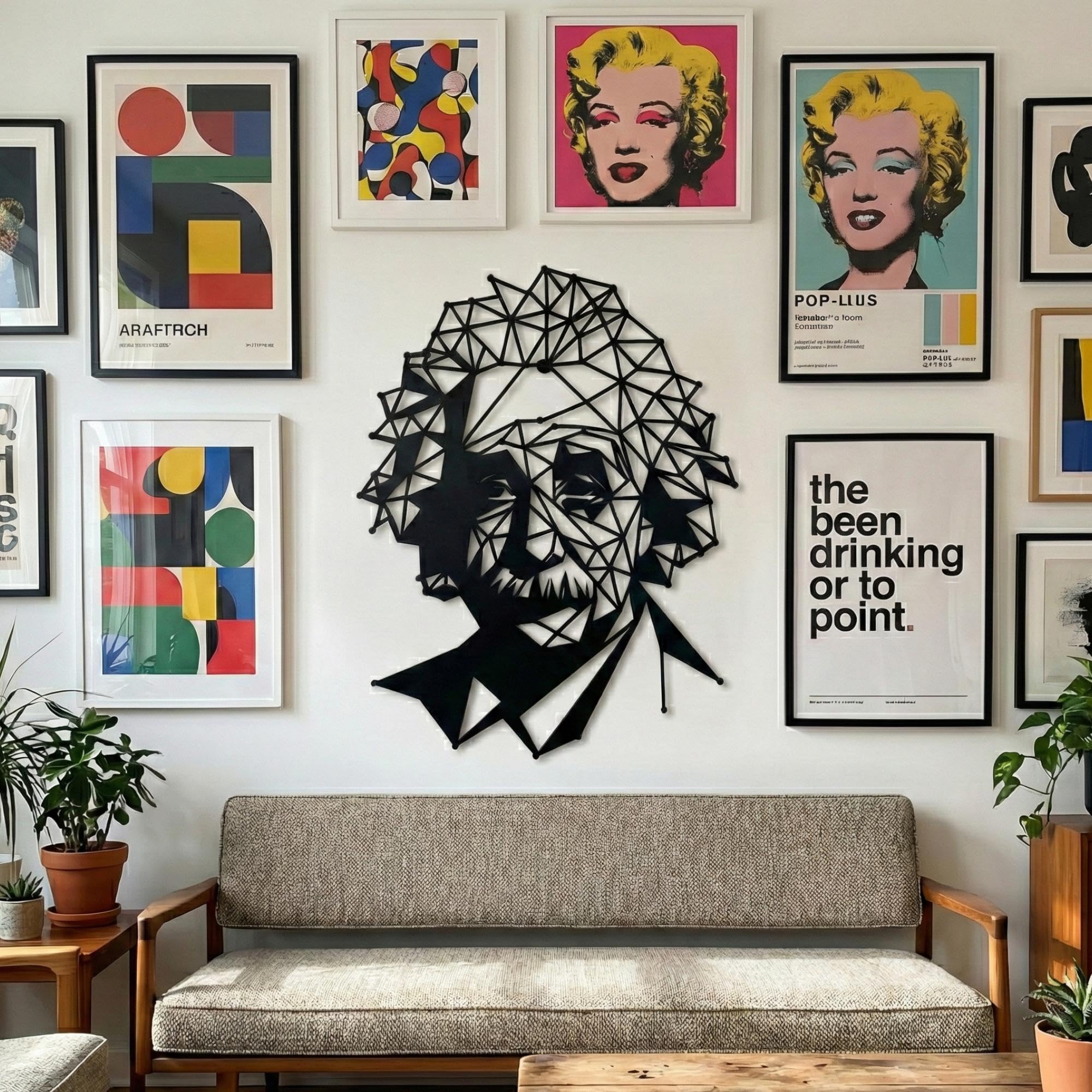 Modern Abstract Metal Wall Art - Minimalist Line Decor | Aydan's Unique Finds