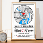 Custom City Map Glass Art - Where It All Began Print | Aydan's Unique Finds