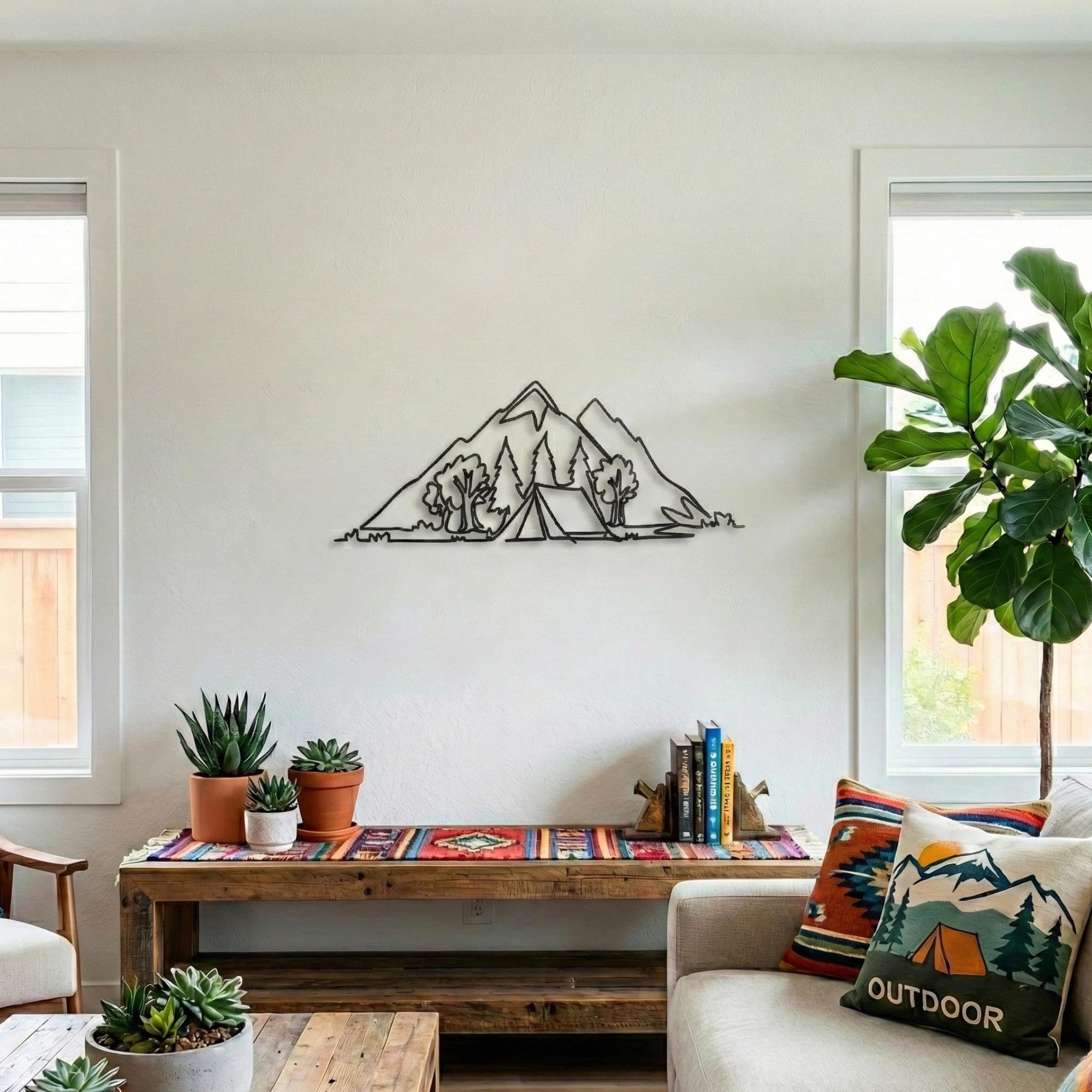 Nature Landscape Metal Wall Art - Mountain & Tree Decor | Aydan's Unique Finds