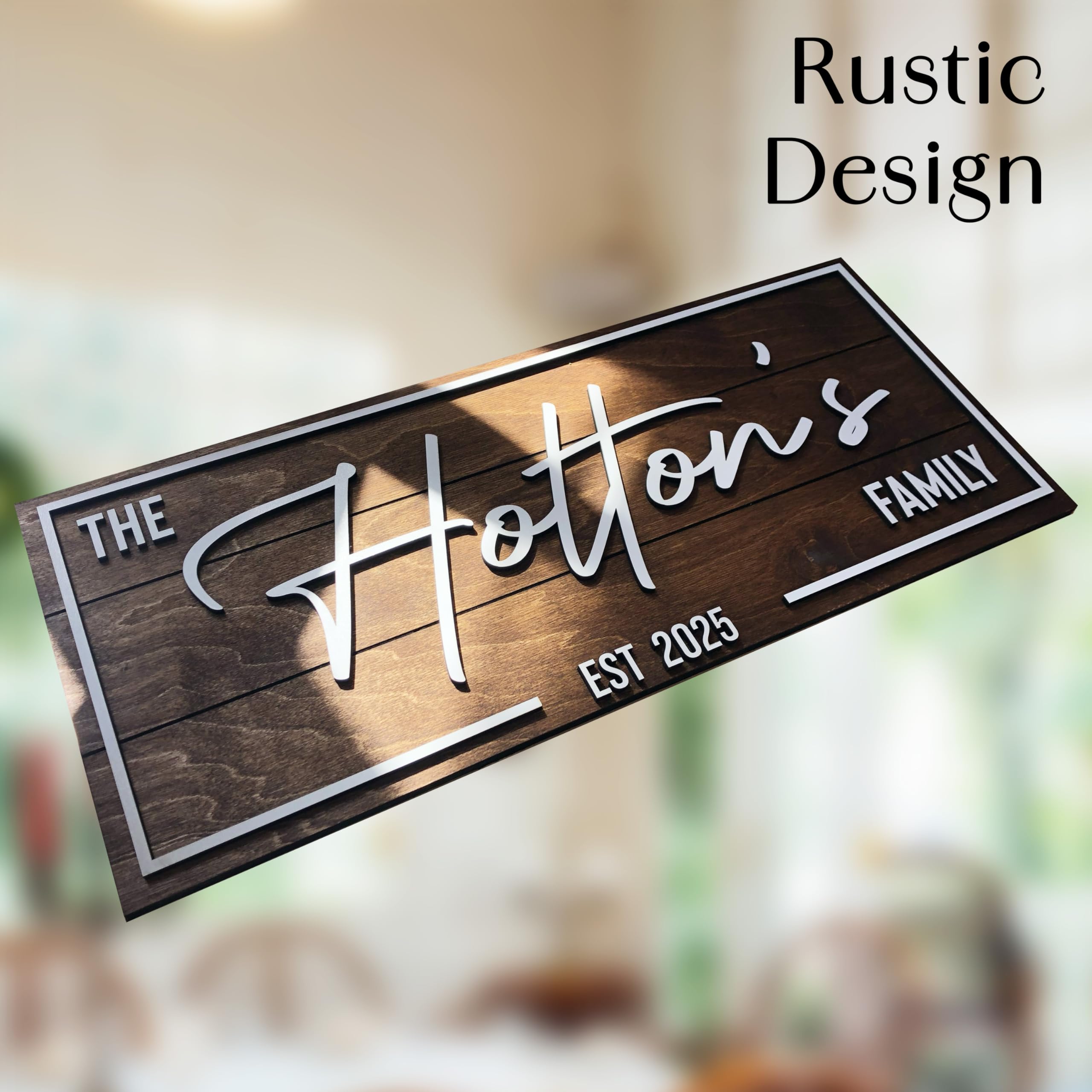 Personalized Family Name Sign - Art Deco Wood Wall Decor | Aydan's Unique Finds