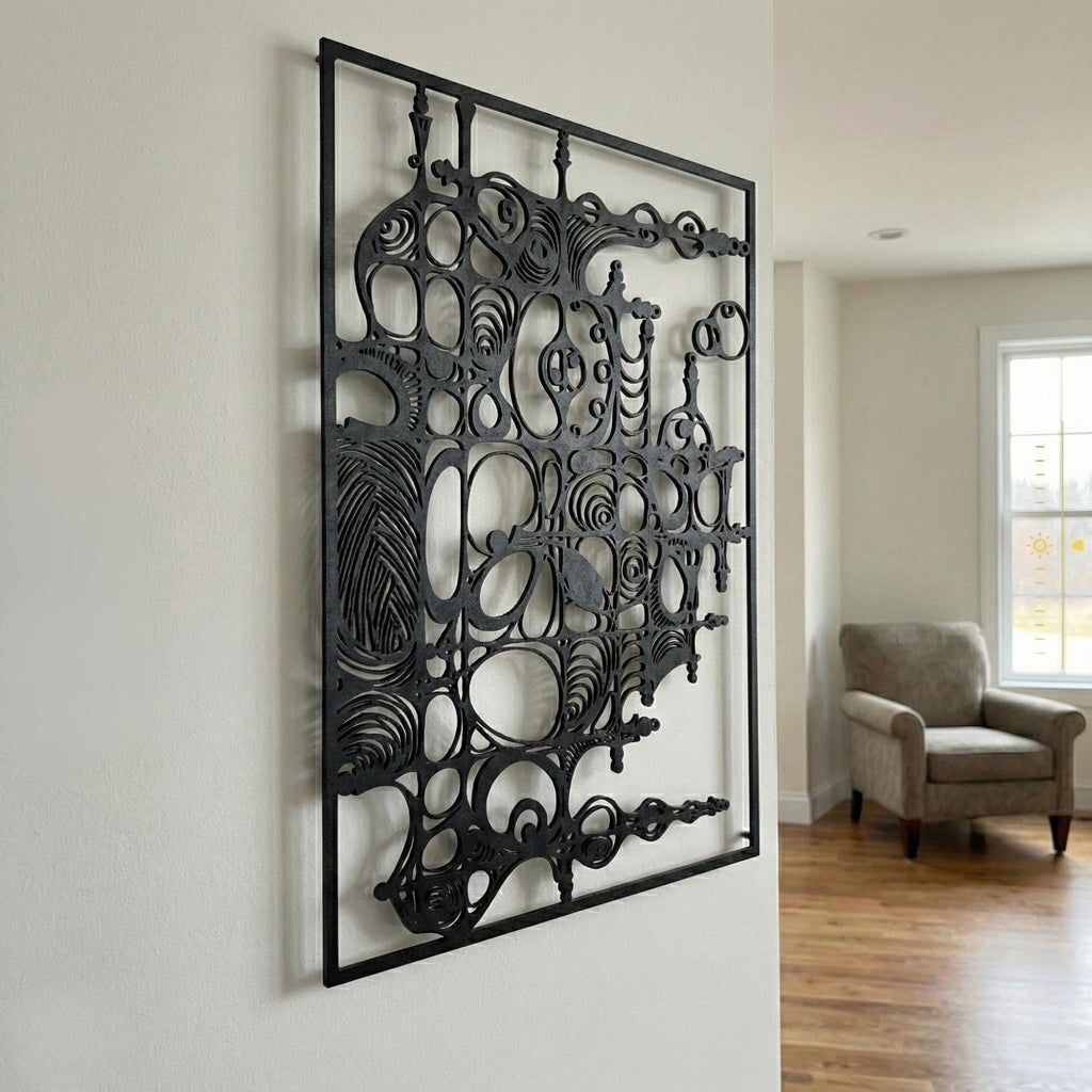 Modern Abstract Metal Wall Art - Minimalist Line Decor | Aydan's Unique Finds