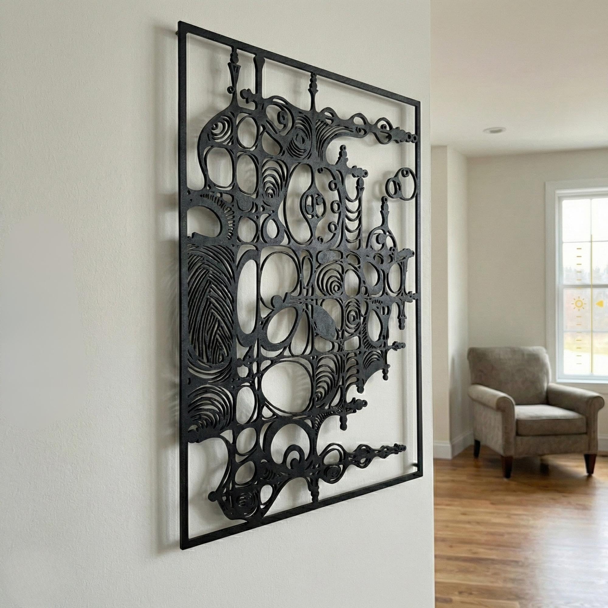 Modern Abstract Metal Wall Art - Minimalist Line Decor | Aydan's Unique Finds