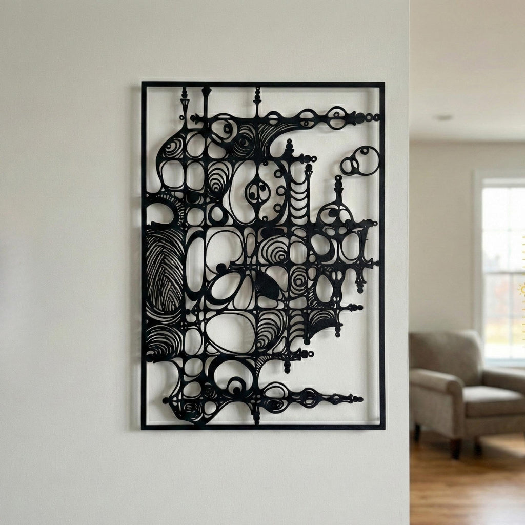 Modern Abstract Metal Wall Art - Minimalist Line Decor | Aydan's Unique Finds