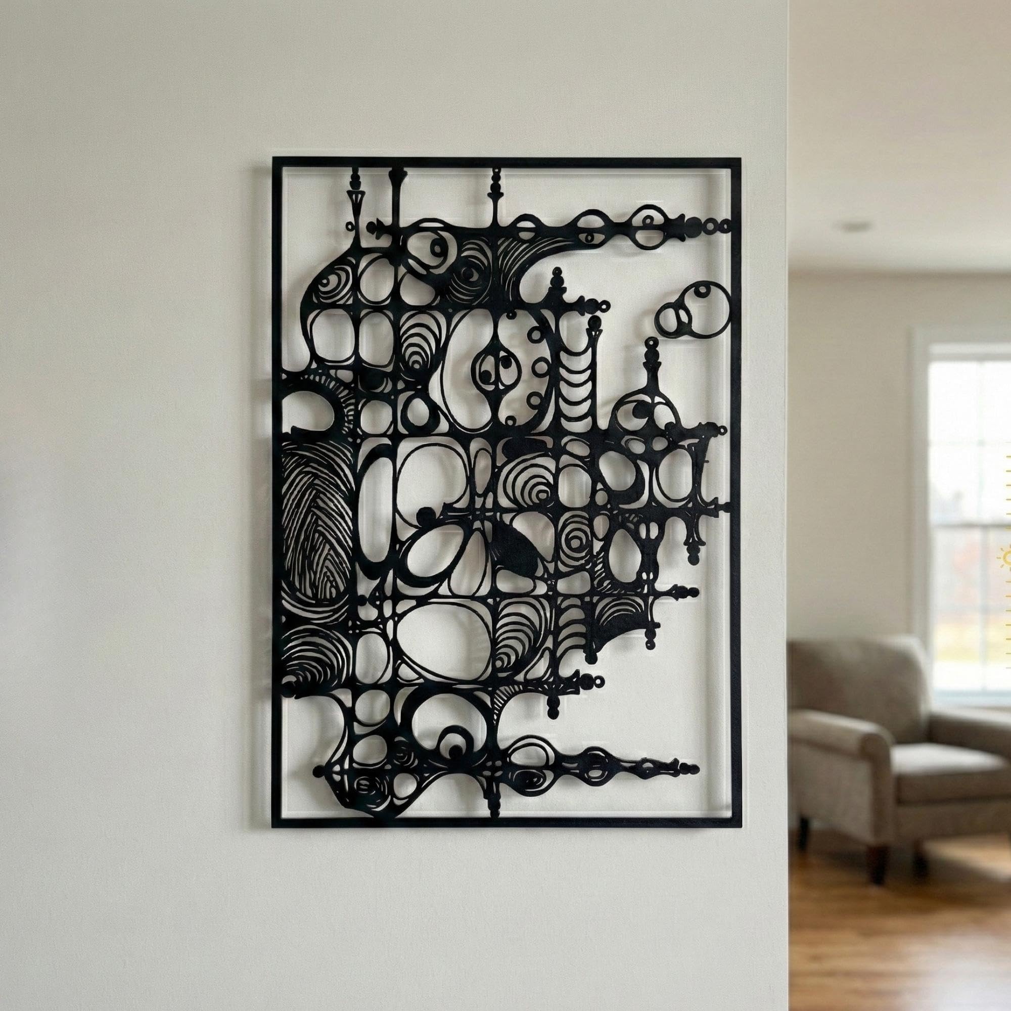 Modern Abstract Metal Wall Art - Minimalist Line Decor | Aydan's Unique Finds